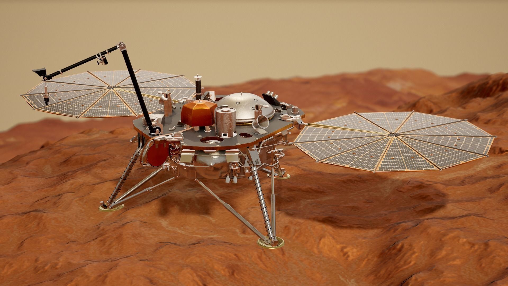 InSight Mars Lander Low-poly 3D model_3
