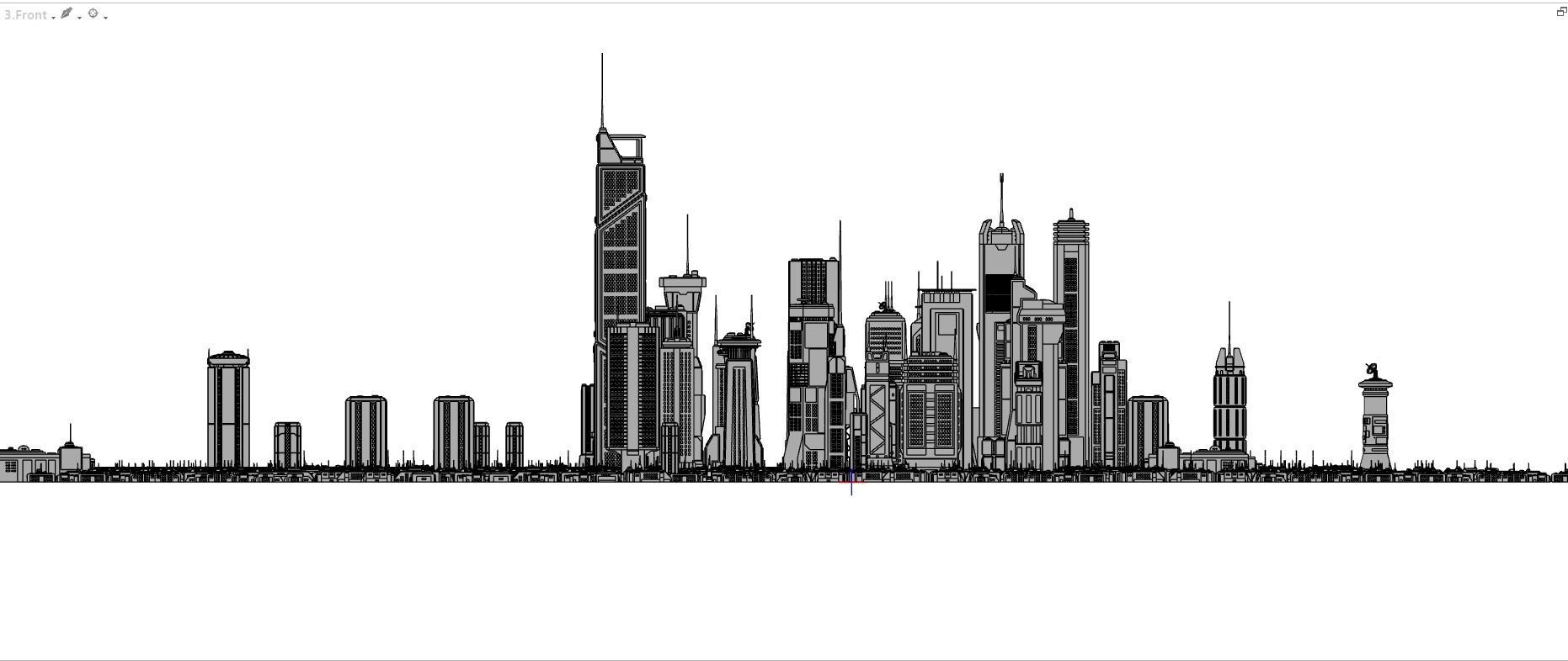 Sci-Fi CyberPunk Futuristic City 2 3D model_13