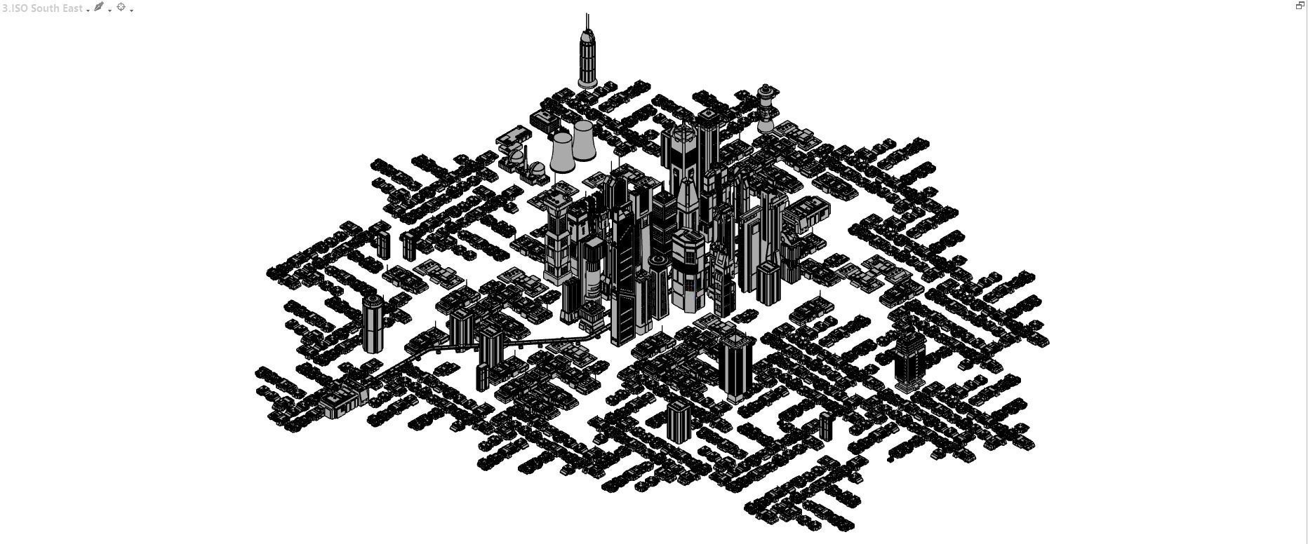 Sci-Fi CyberPunk Futuristic City 2 3D model_11