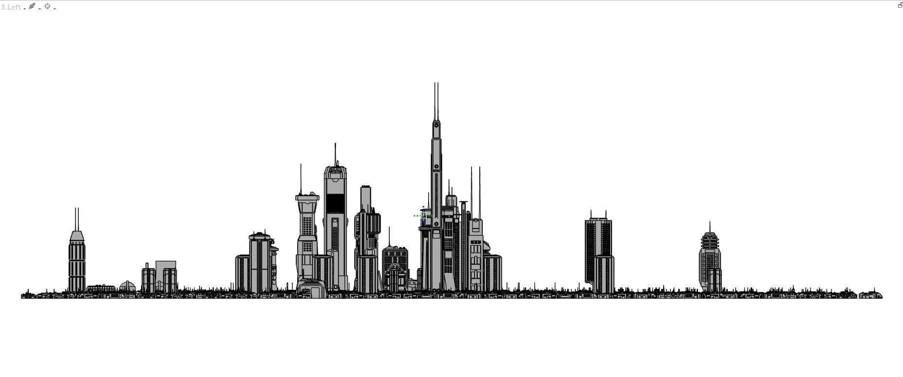 Sci-Fi CyberPunk Futuristic City 2 3D model_12