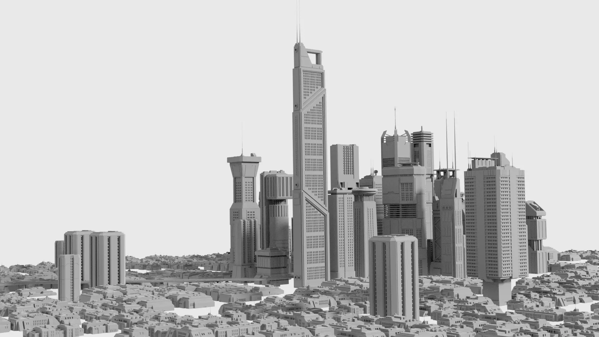 Sci-Fi CyberPunk Futuristic City 2 3D model_0