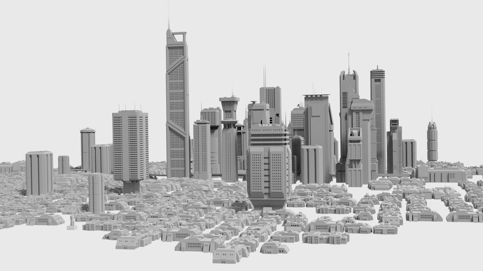 Sci-Fi CyberPunk Futuristic City 2 3D model_6