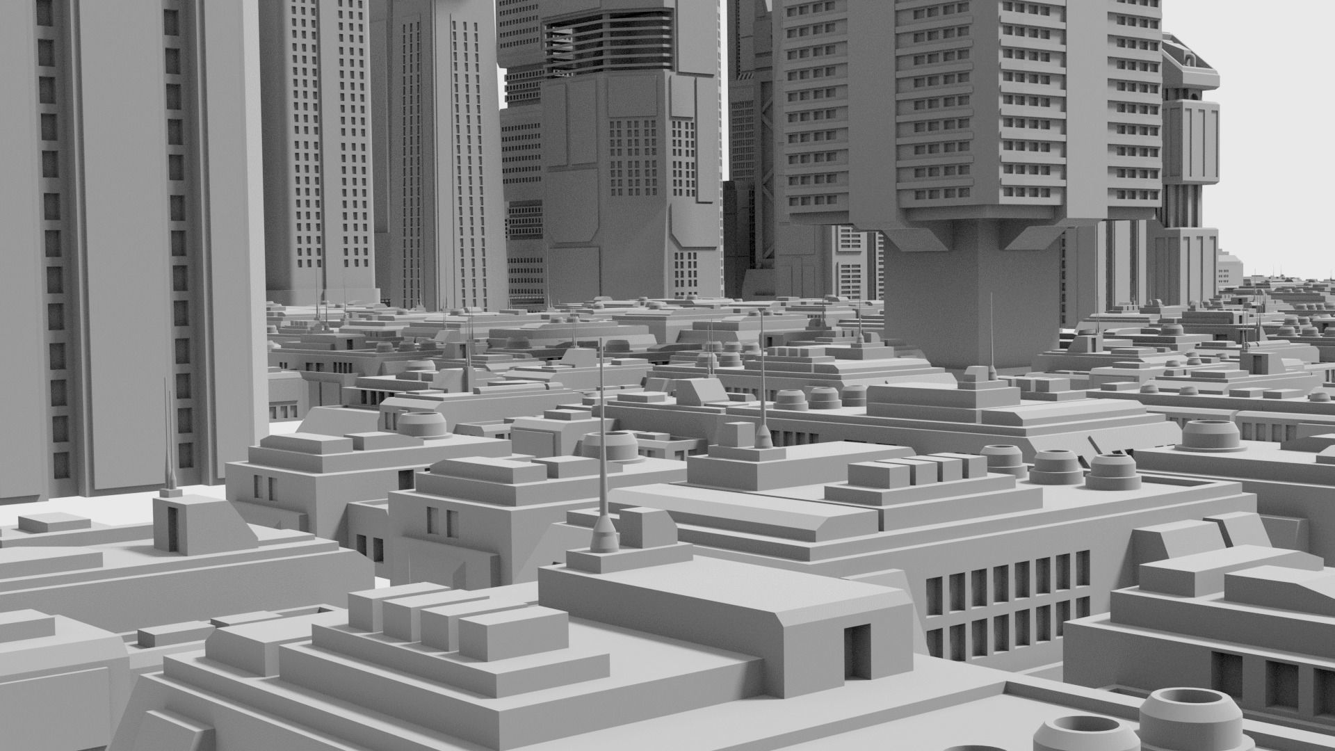 Sci-Fi CyberPunk Futuristic City 2 3D model_2