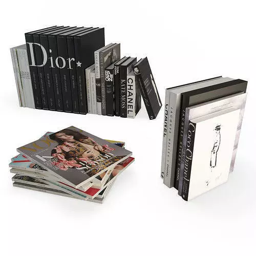 Books set dior bookshelf Free 3D model
