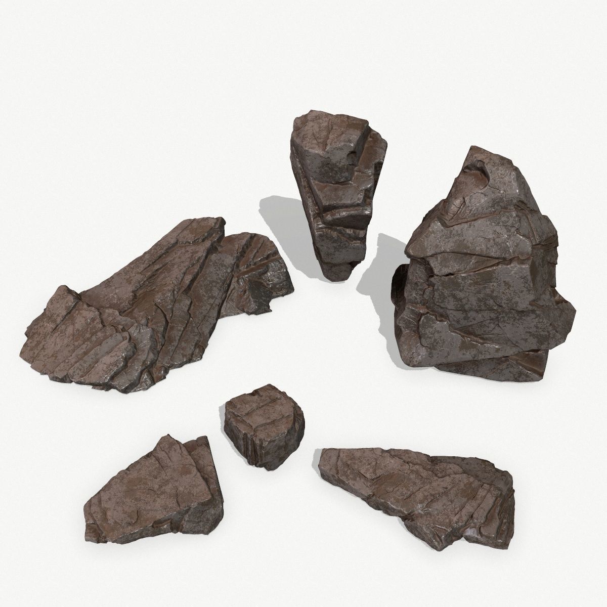 Rock Set piece of Low-poly 3D model_1