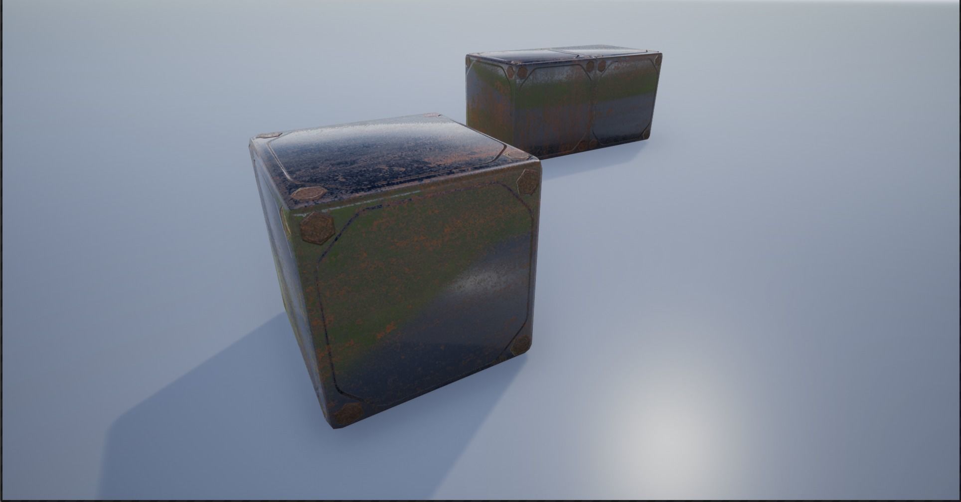 Lowpoly sci-fi Metal Crates and Containers 3 Low-poly 3D model_17