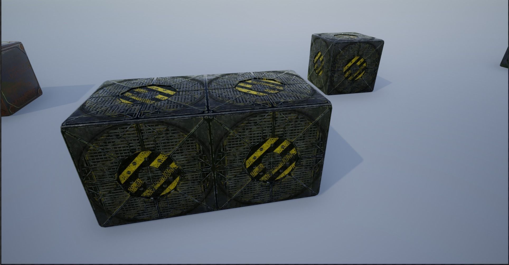 Lowpoly sci-fi Metal Crates and Containers 3 Low-poly 3D model_15