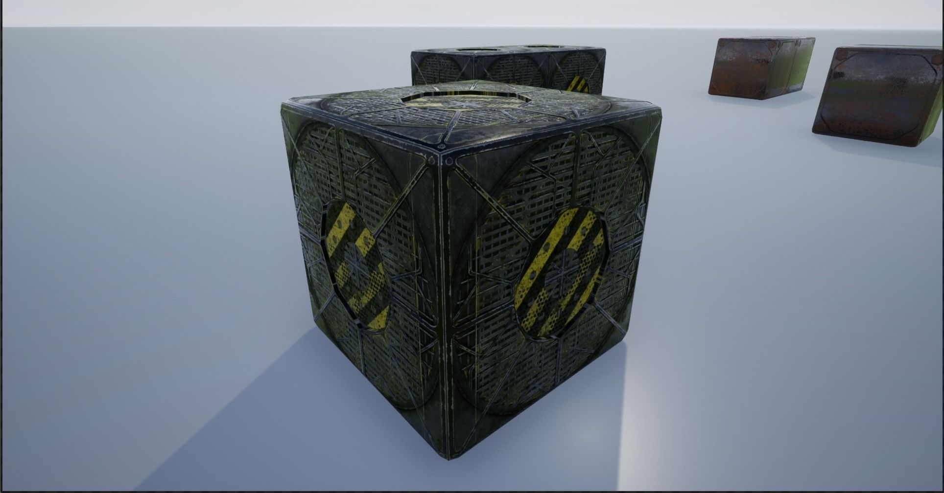 Lowpoly sci-fi Metal Crates and Containers 3 Low-poly 3D model_12