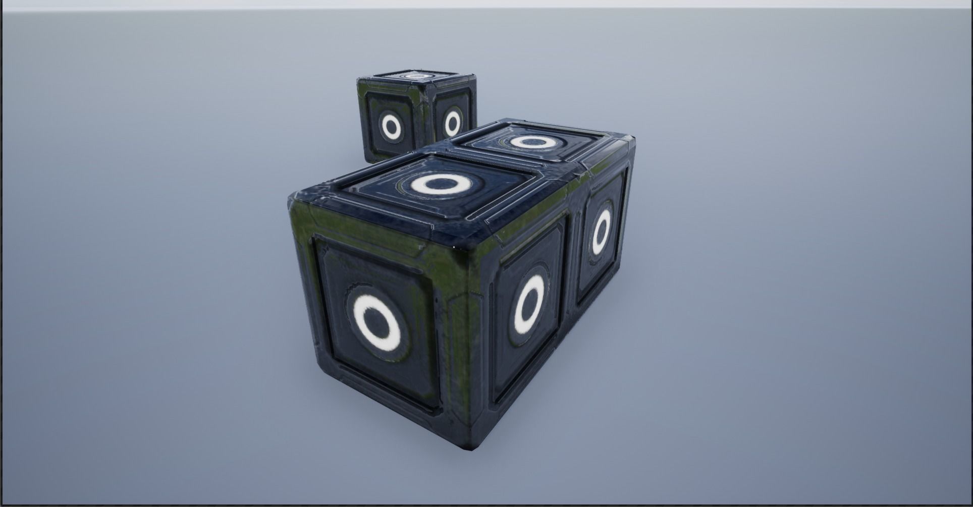 Lowpoly sci-fi Metal Crates and Containers 3 Low-poly 3D model_10