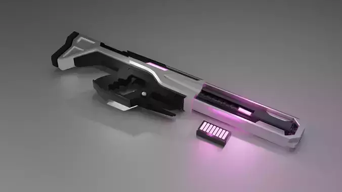 Low-poly Sci-Fi Riffle Strom Low-poly 3D model