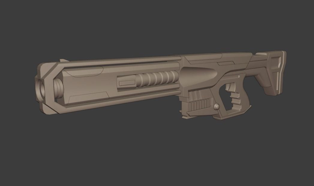 Low-poly Sci-Fi Riffle Strom Low-poly 3D model_5