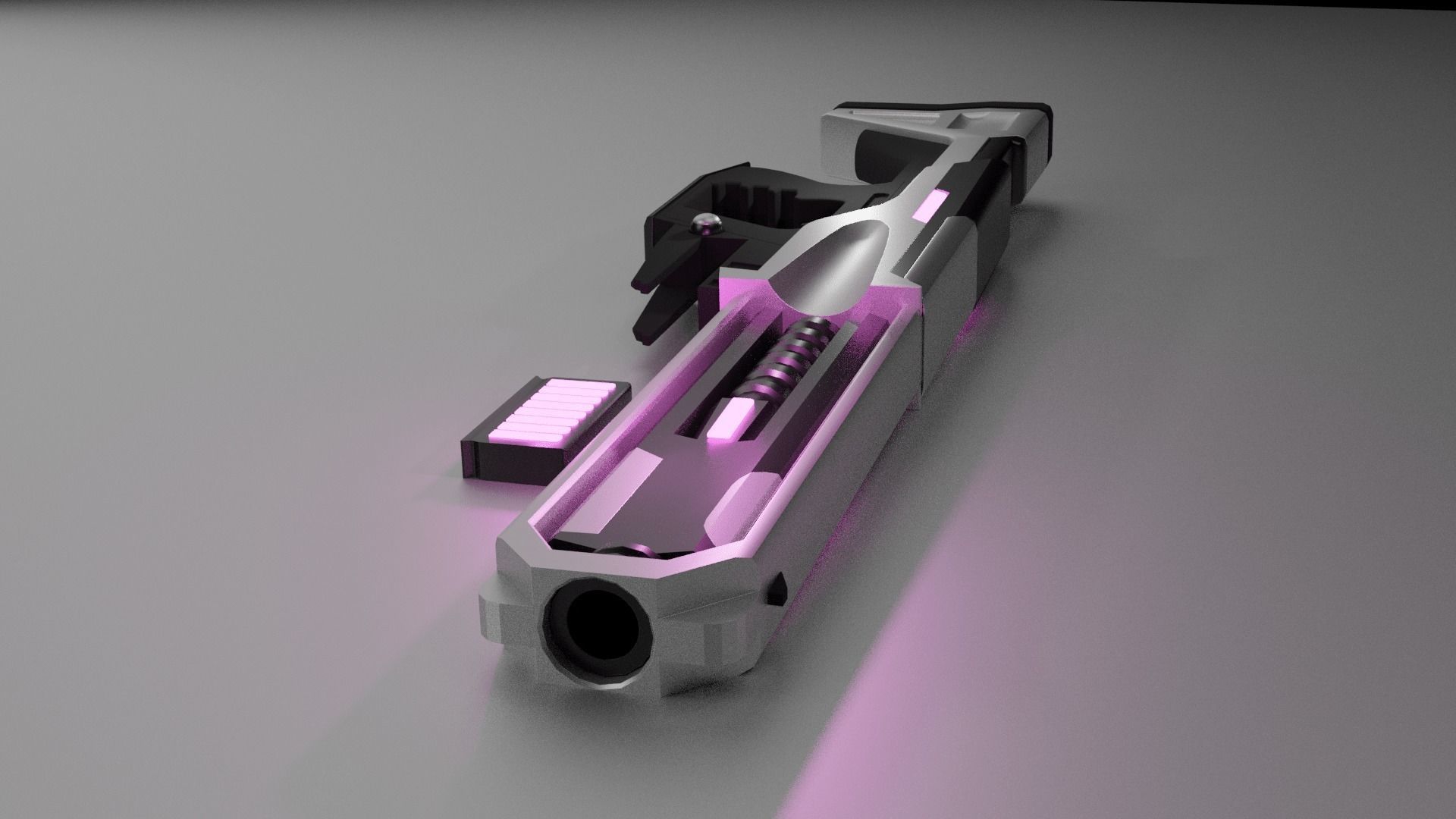 Low-poly Sci-Fi Riffle Strom Low-poly 3D model_2
