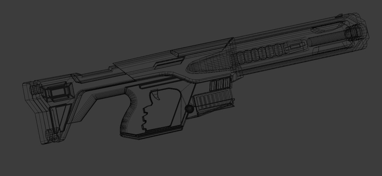 Low-poly Sci-Fi Riffle Strom Low-poly 3D model_7
