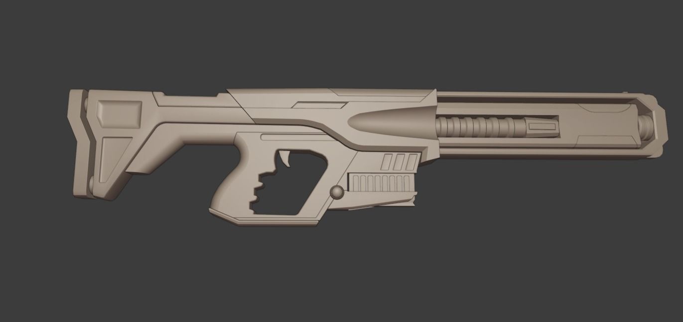 Low-poly Sci-Fi Riffle Strom Low-poly 3D model_6