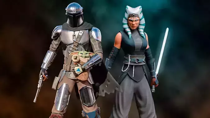 Mandalorian Collection - Ahsoka Mando and Grogu Fanart 