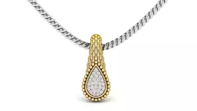 Pear Snake Textured Pendant