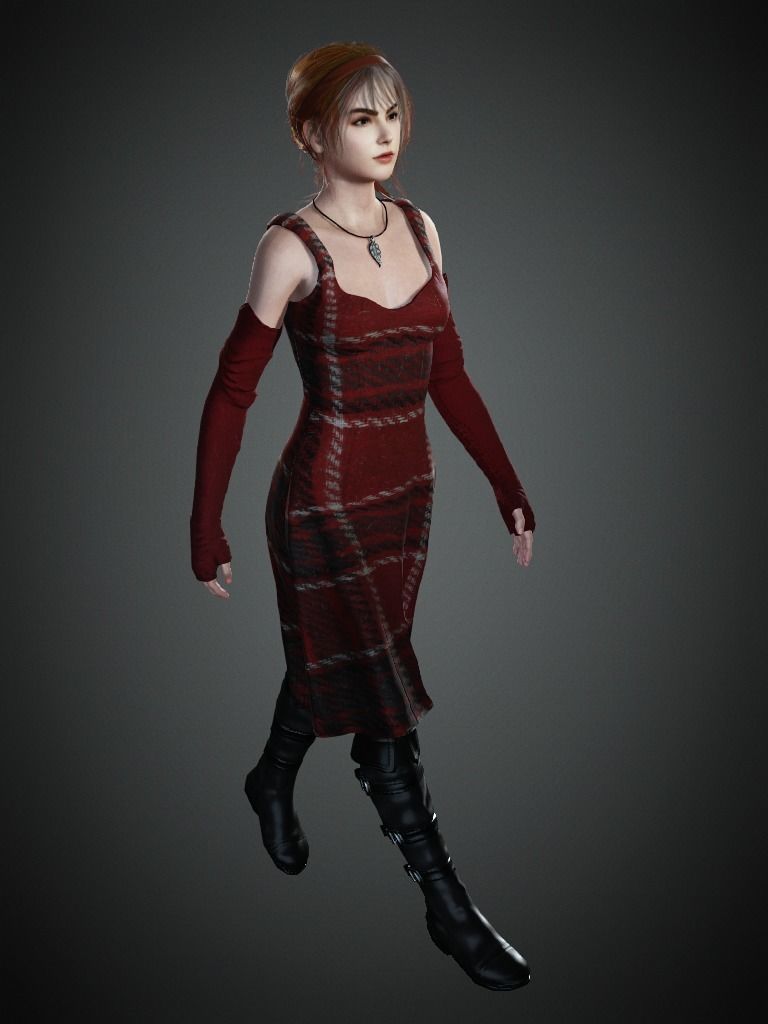 AAA Realistic Female Character 09 Low-poly 3D model_8