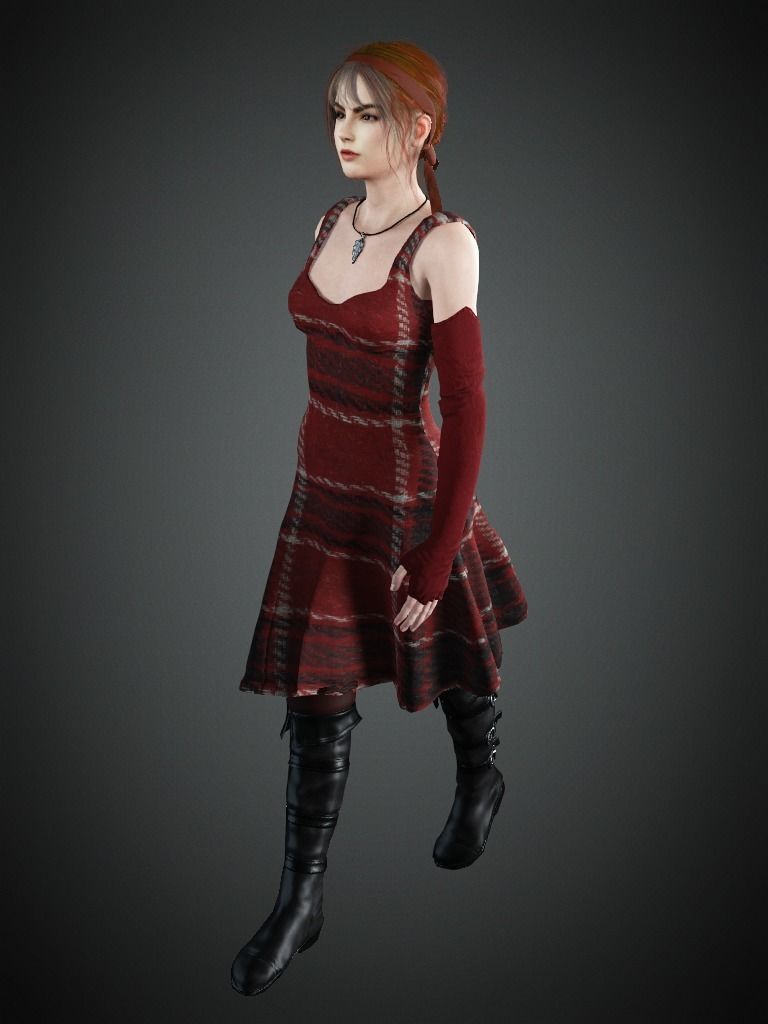 AAA Realistic Female Character 09 Low-poly 3D model_7