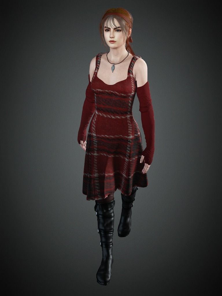 AAA Realistic Female Character 09 Low-poly 3D model_1