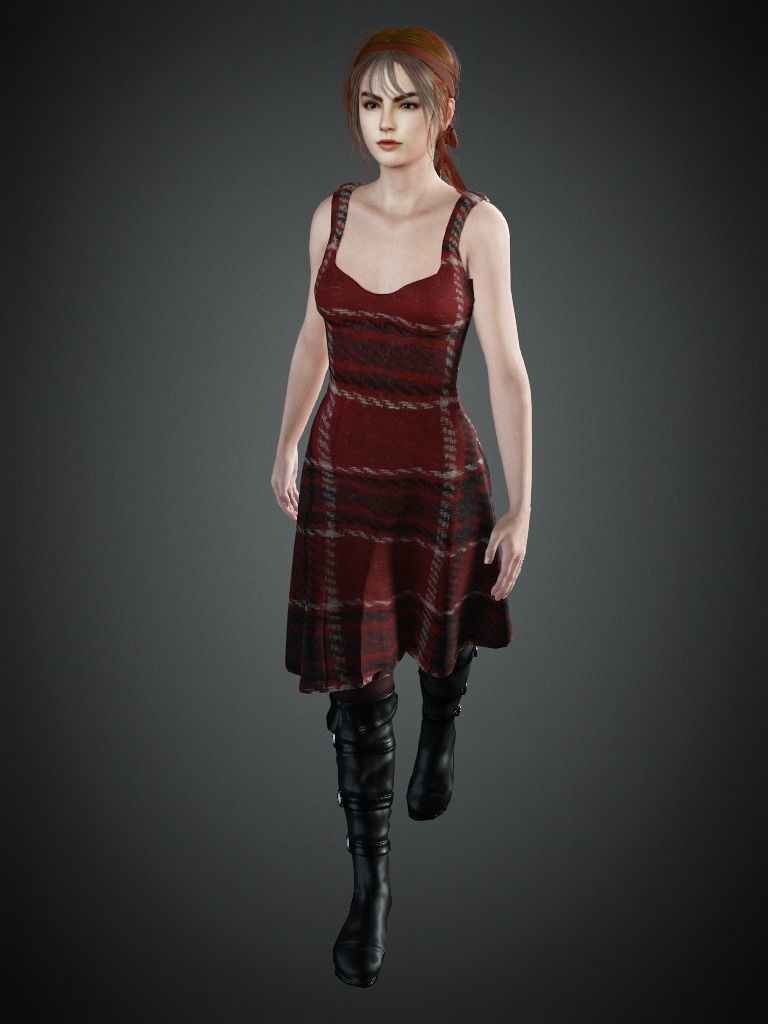 AAA Realistic Female Character 09 Low-poly 3D model_2