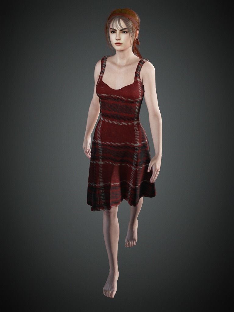 AAA Realistic Female Character 09 Low-poly 3D model_3