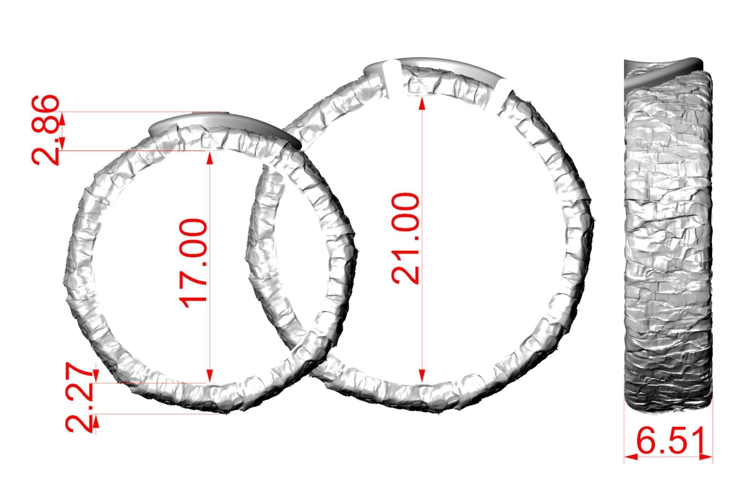 Wedding ring One heart for two 3D print model_8