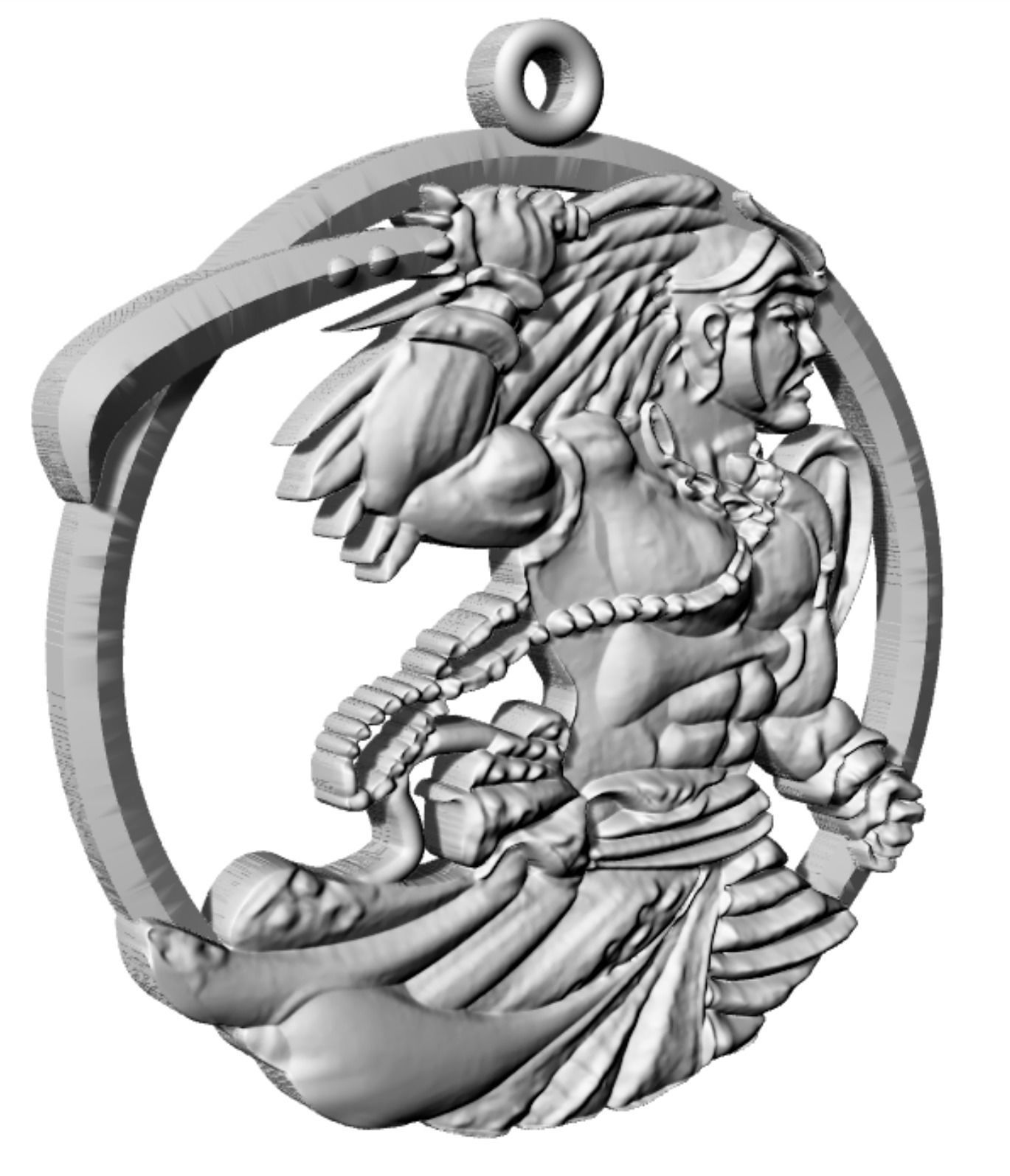 Ogum Pendant 3D print model_3