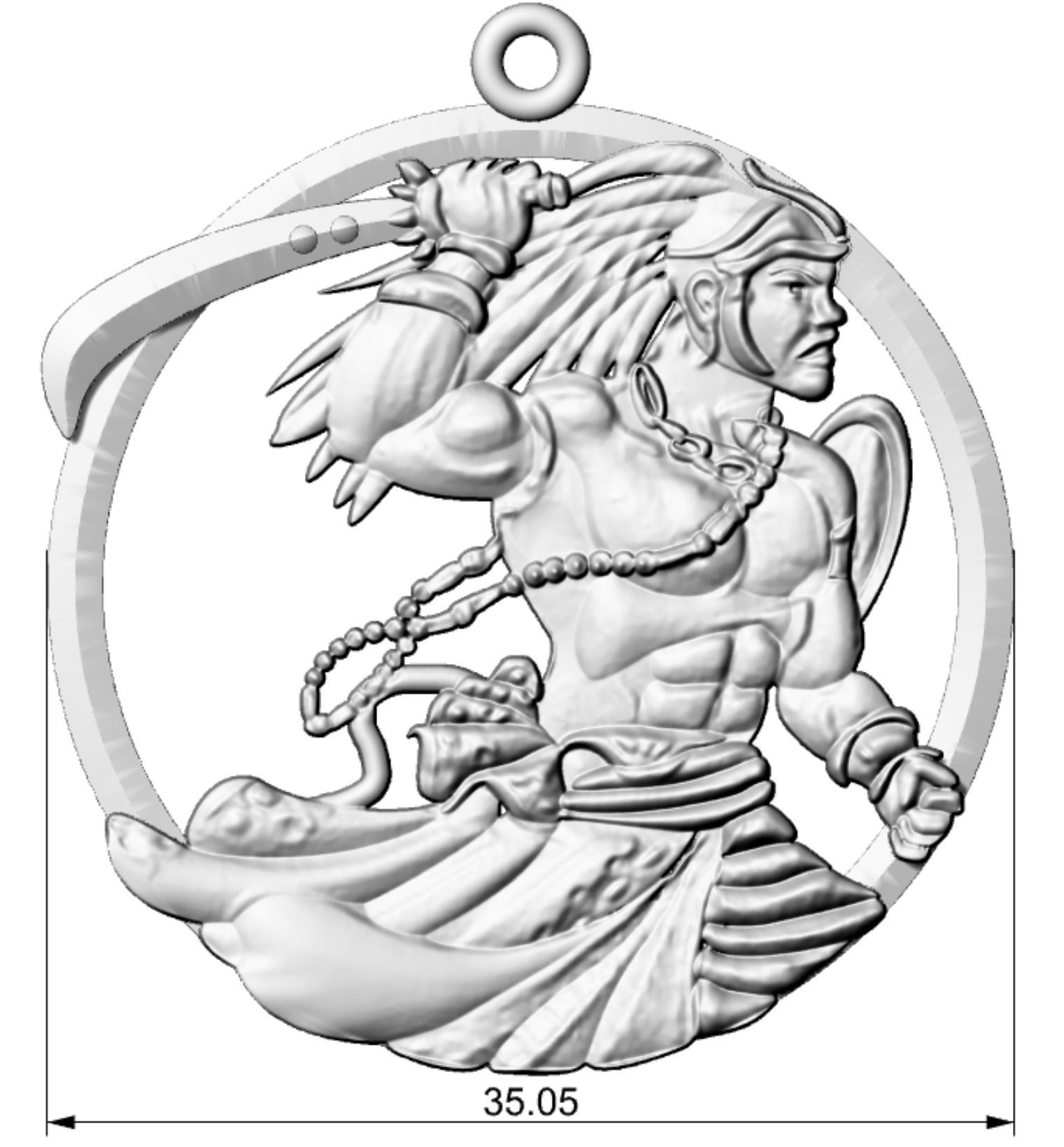 Ogum Pendant 3D print model_9