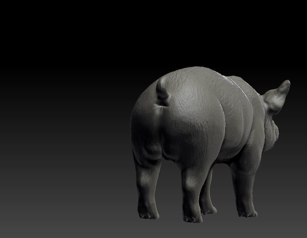 Pig Sculpture 3D print model 3D print model_4