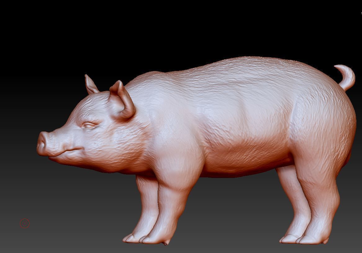 Pig Sculpture 3D print model 3D print model_3