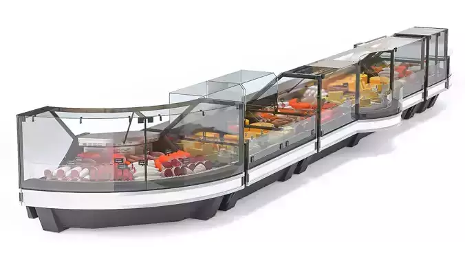 Set of Showcases for a Grocery Store