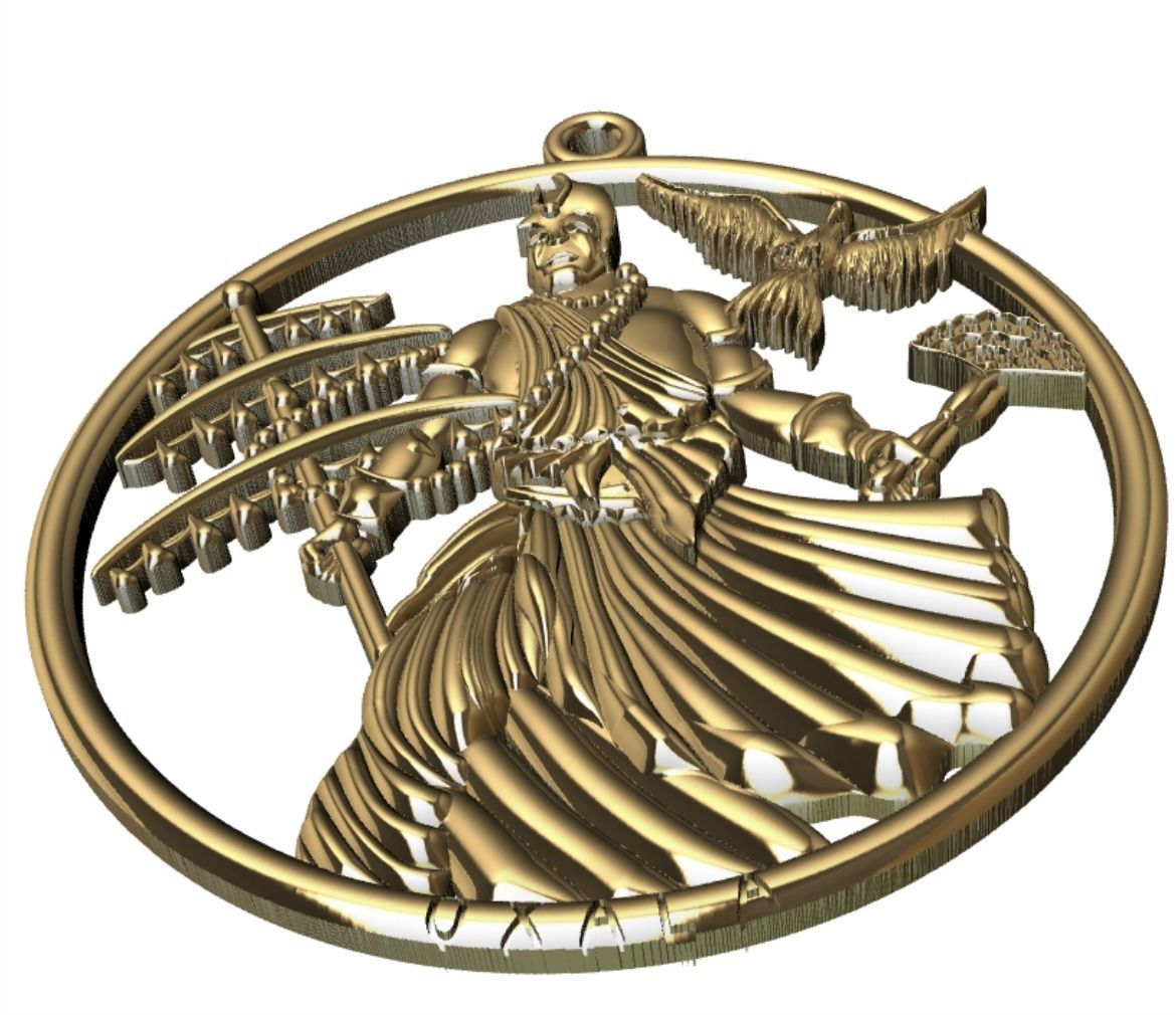 Oxala 3D Print Model pendant with woman holding bird 3D print model_18