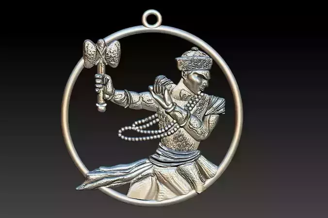 Xango 3D Print Model silver pendant with lord krishna 3D print model