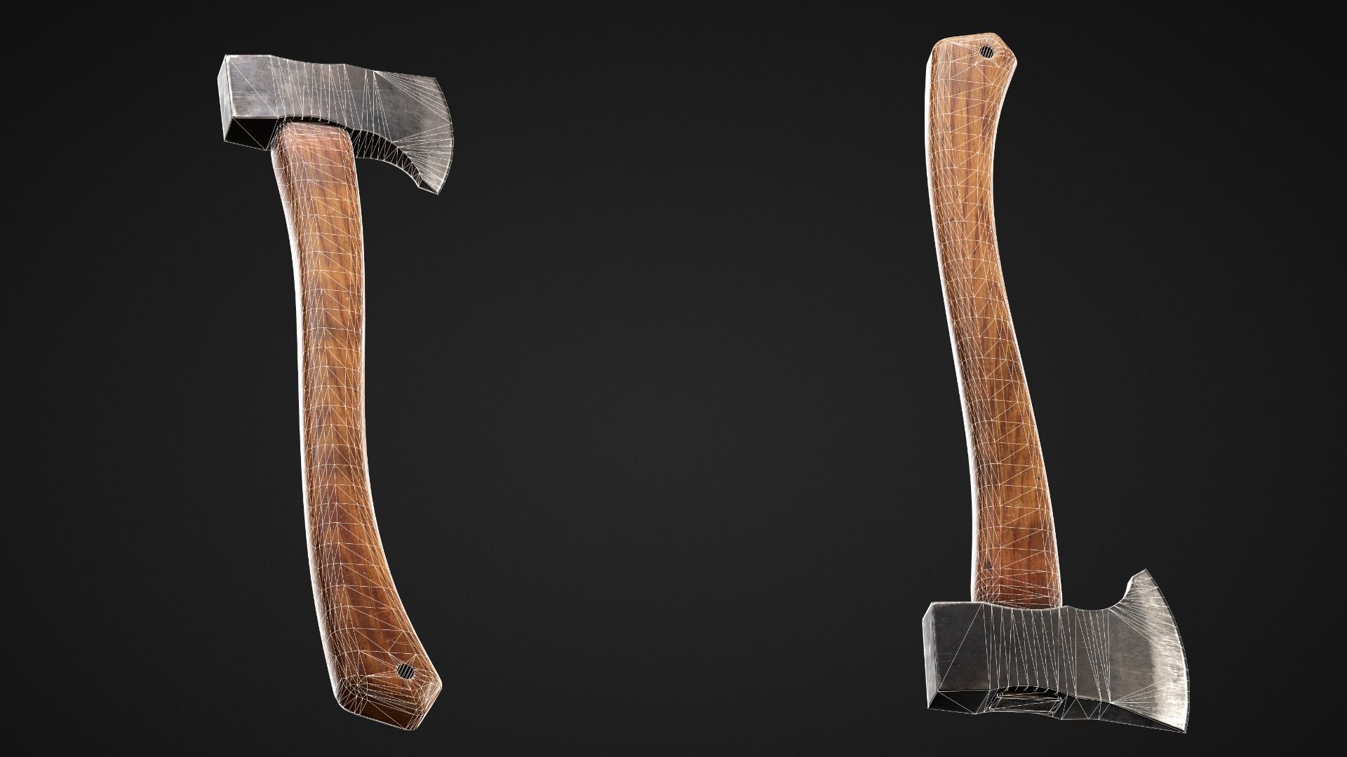 Hatchet axe Low-poly 3D model_2
