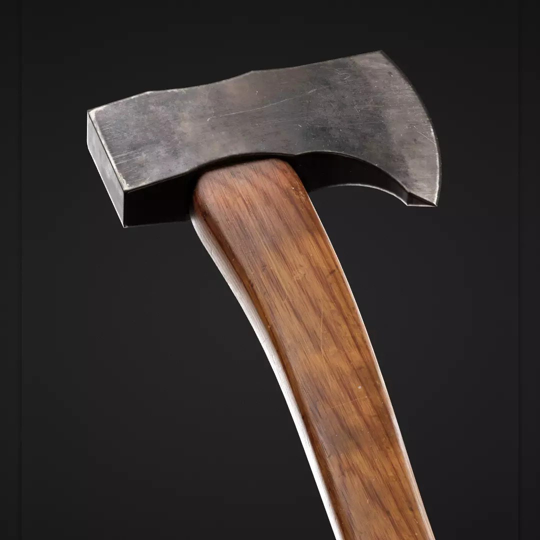 Hatchet axe Low-poly 3D model_0
