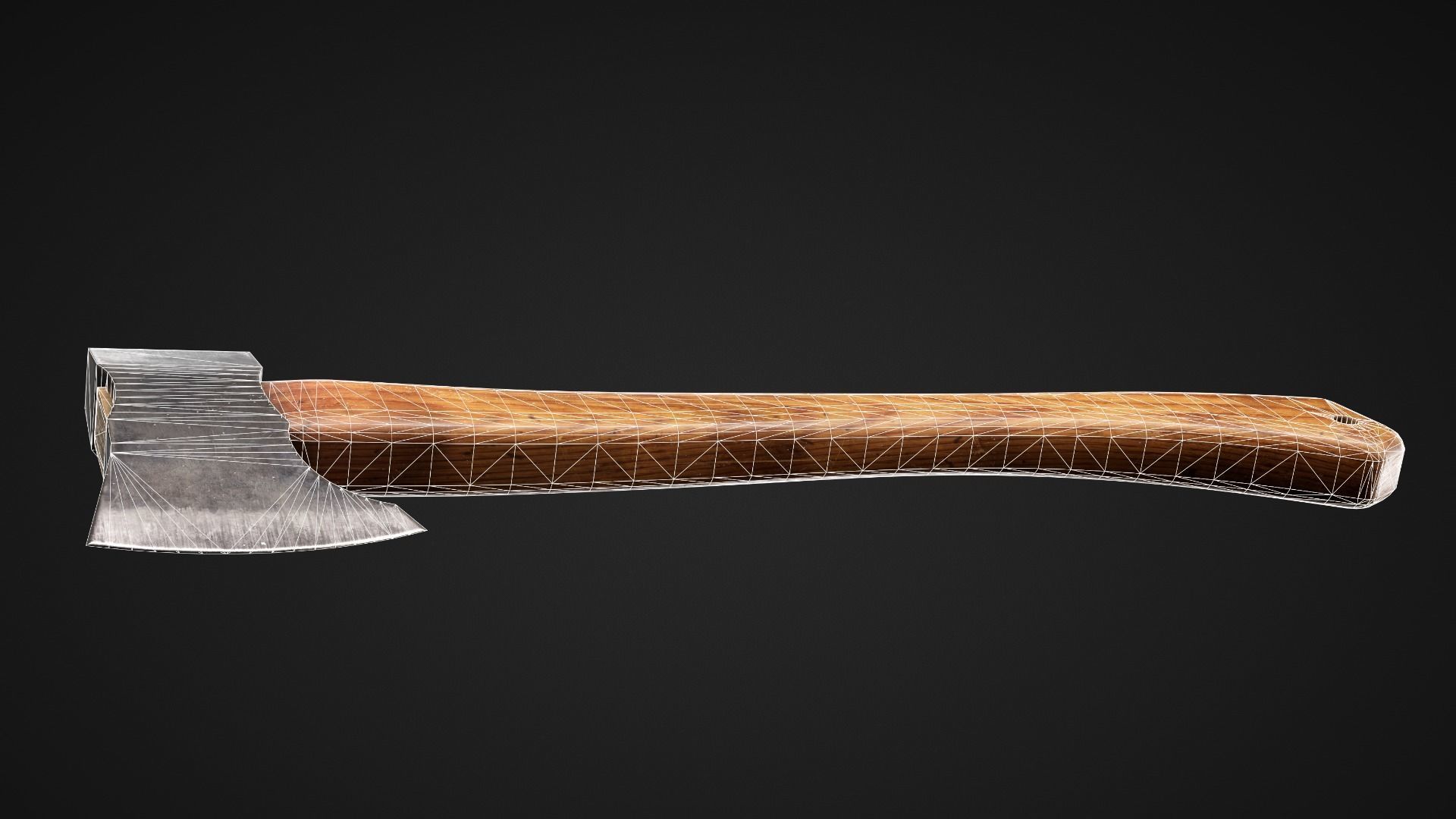 Hatchet axe Low-poly 3D model_4