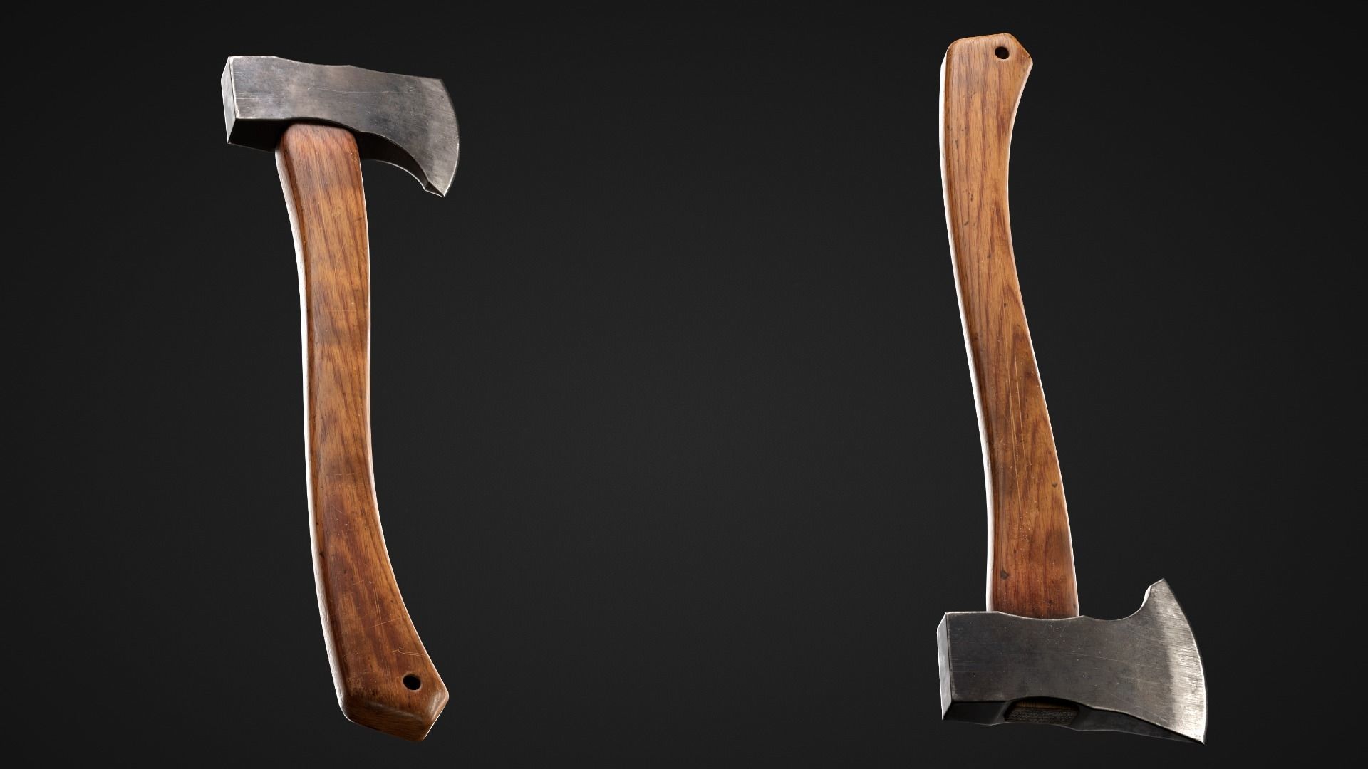 Hatchet axe Low-poly 3D model_1