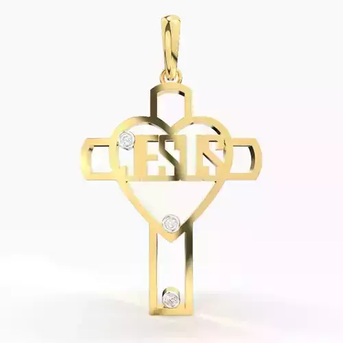 JESUS CROSS DIAMOND PENDANT