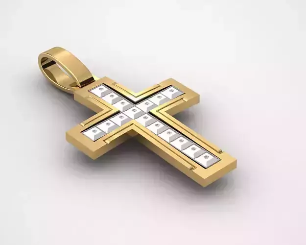 cross gold pendant with diamonds