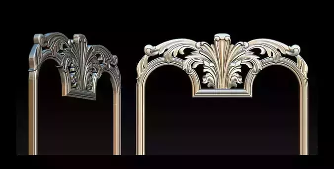 3D Frame - Wood Carving STL Model for CNC Router 3D print model