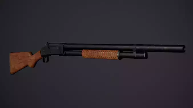 Winchester M1897 PBR Low-Poly Game Ready