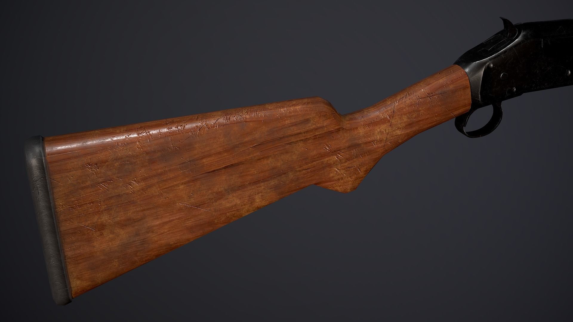 Winchester M1897 PBR Low-Poly Game Ready Low-poly 3D model_4