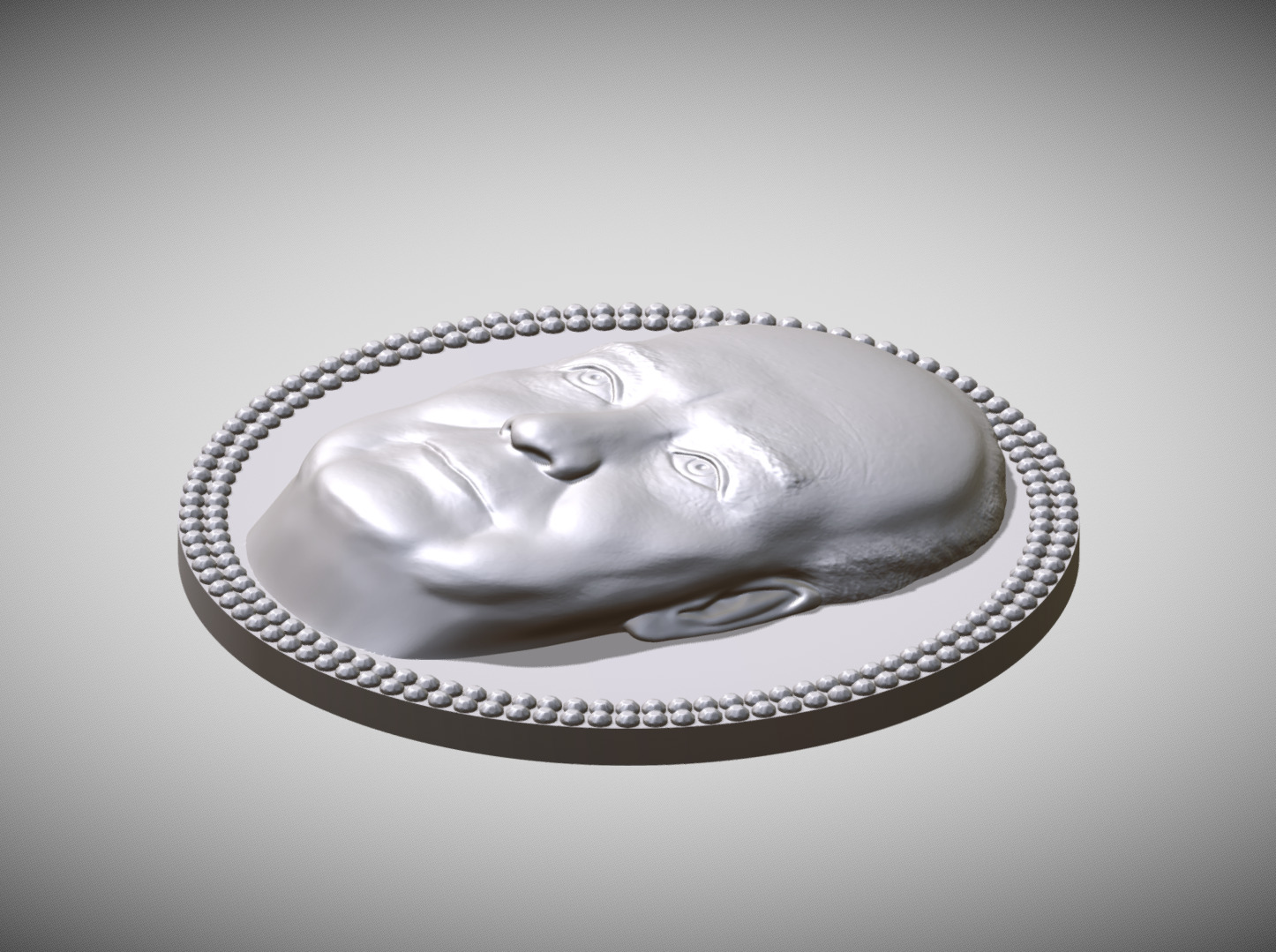 Winston Churchill medallion pendant 3D printing ready stl obj 3D print model_2