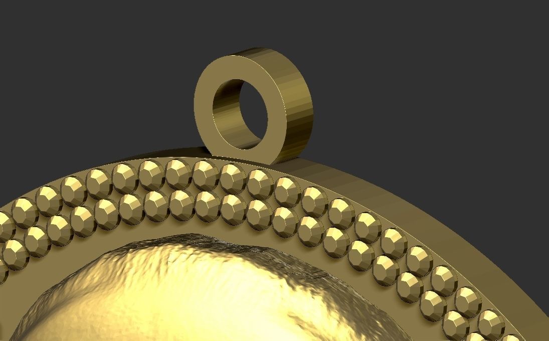 Winston Churchill medallion pendant 3D printing ready stl obj 3D print model_27