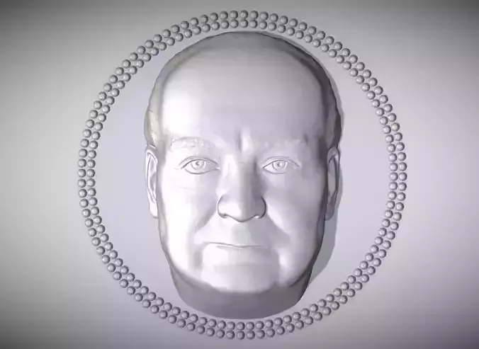 Winston Churchill medallion pendant 3D printing ready stl obj 3D print model