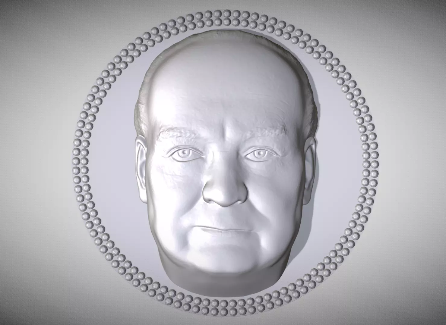 Winston Churchill medallion pendant 3D printing ready stl obj 3D print model_0