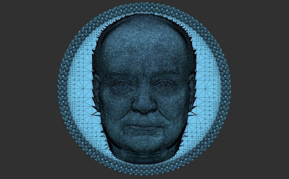 Winston Churchill medallion pendant 3D printing ready stl obj 3D print model_30