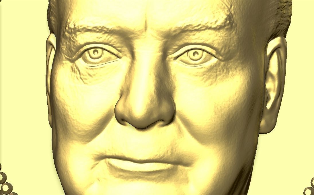 Winston Churchill medallion pendant 3D printing ready stl obj 3D print model_23