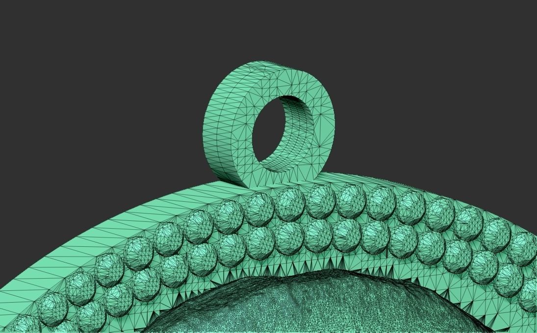 Winston Churchill medallion pendant 3D printing ready stl obj 3D print model_32