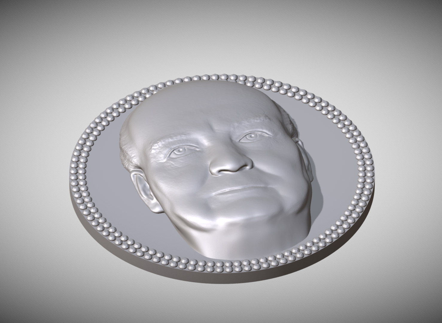 Winston Churchill medallion pendant 3D printing ready stl obj 3D print model_1
